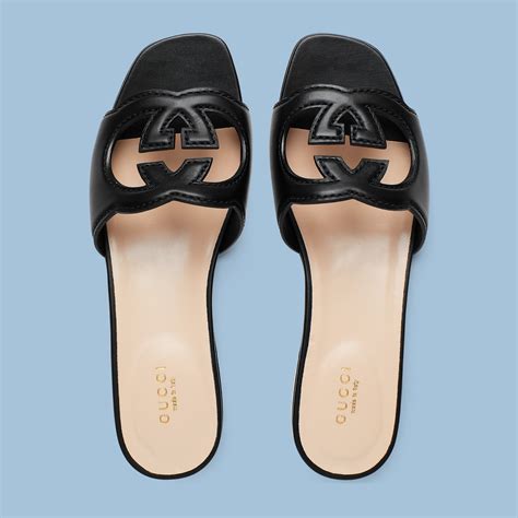 gucci interlocking g cutout slide sandal